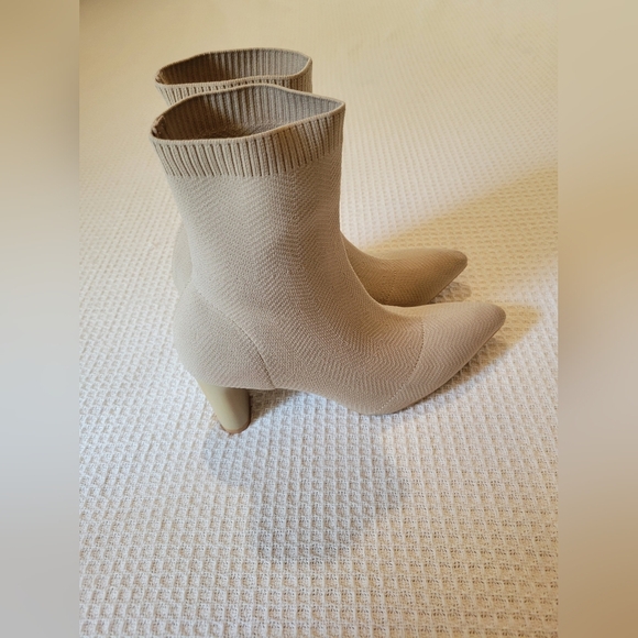 Elegant Tan Sock  Boots - Picture 2 of 9